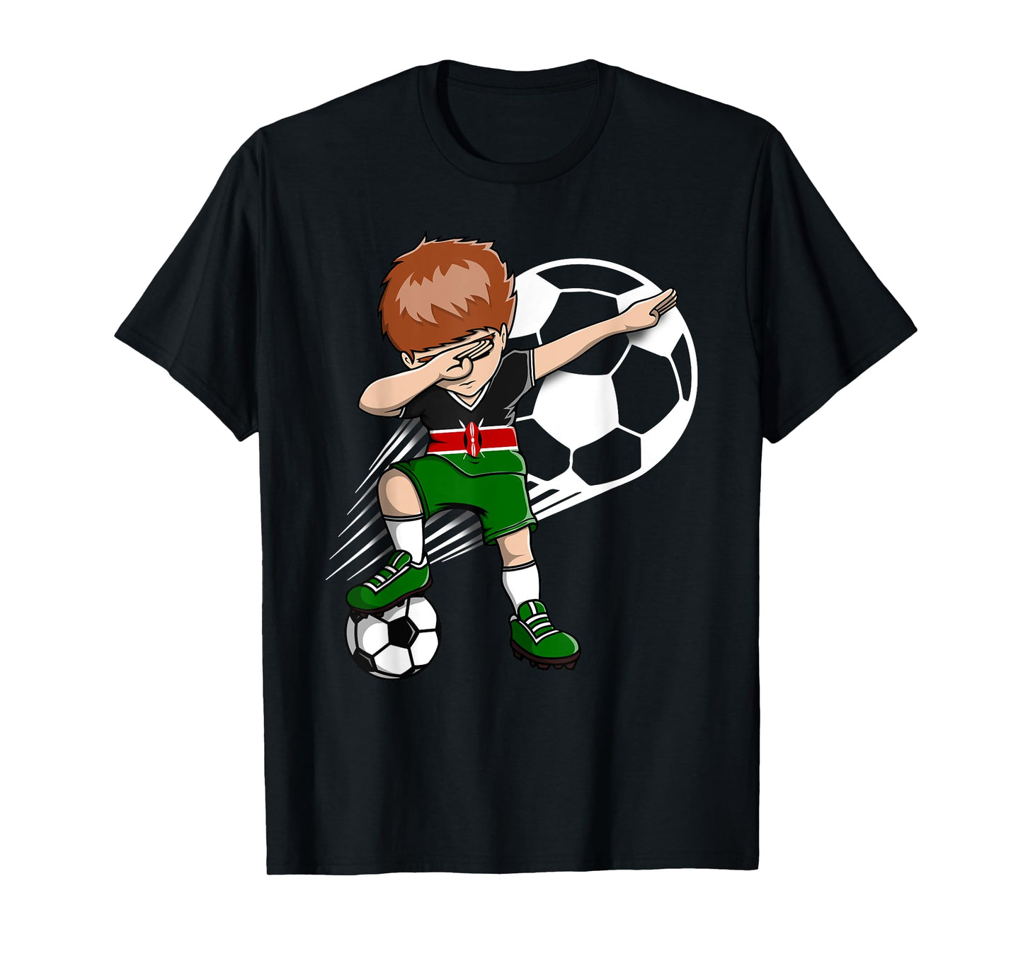 Dabbing Soccer Boy - Kenya Jersey Kenyan Football Fans Sport T-Shirt