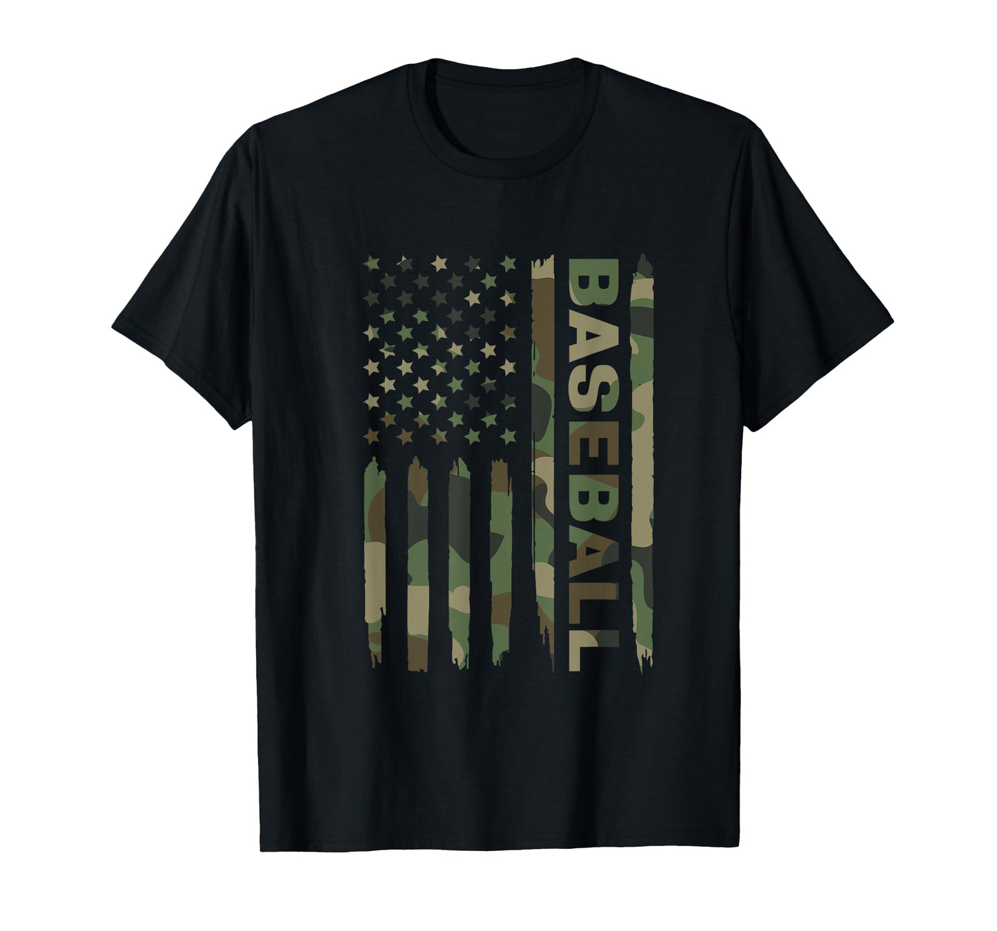 Baseball American Flag Camo T-Shirt
