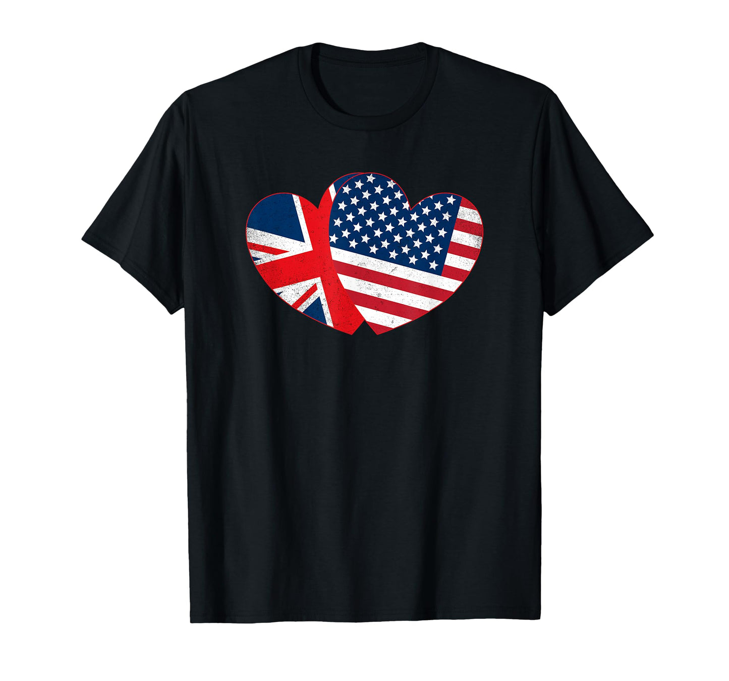 Fourth Of July Shirts British American Flags Hearts UK USA T-Shirt