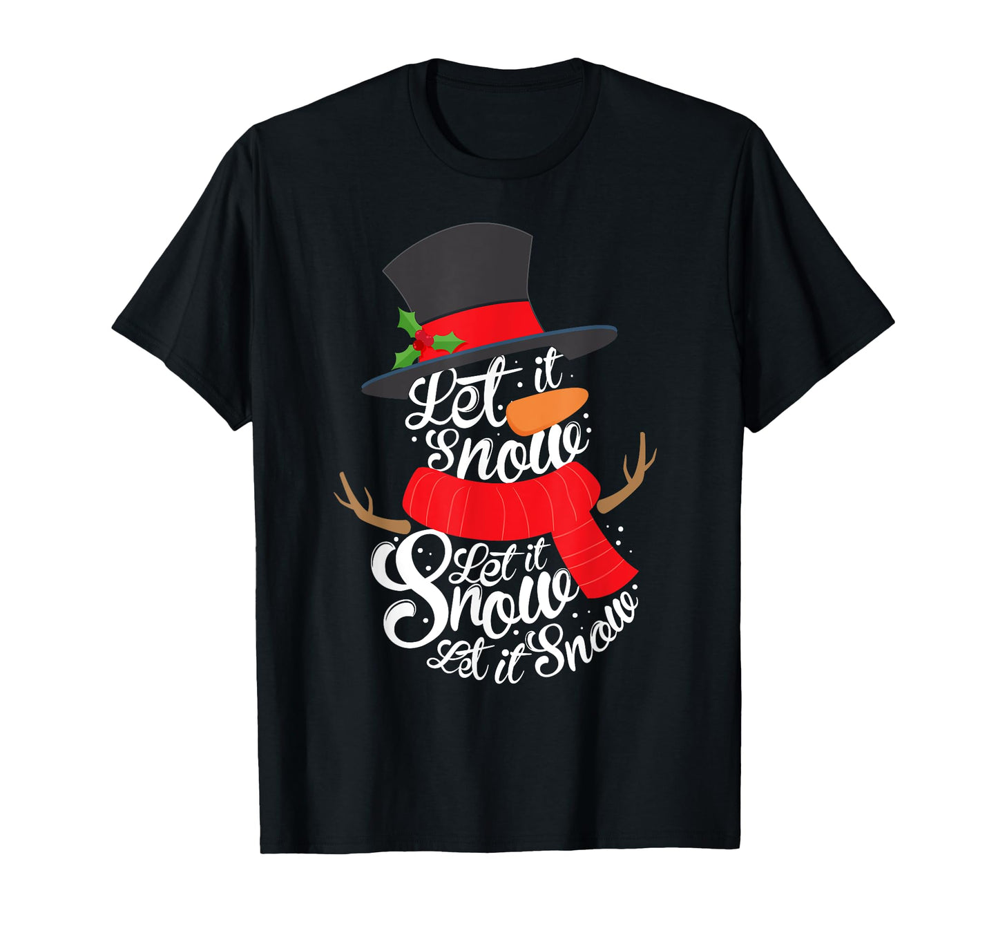 Snowman Let it Snow Cute Christmas Winter Holiday Xmas Gift T-Shirt