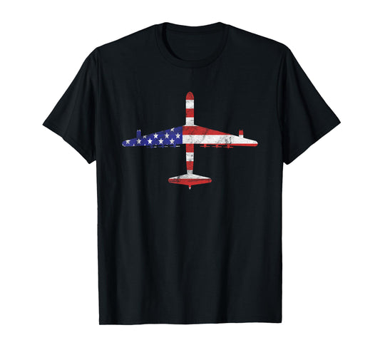 B-36 Peacemaker Cold War Bomber Airplane American Flag T-Shirt for Women Men