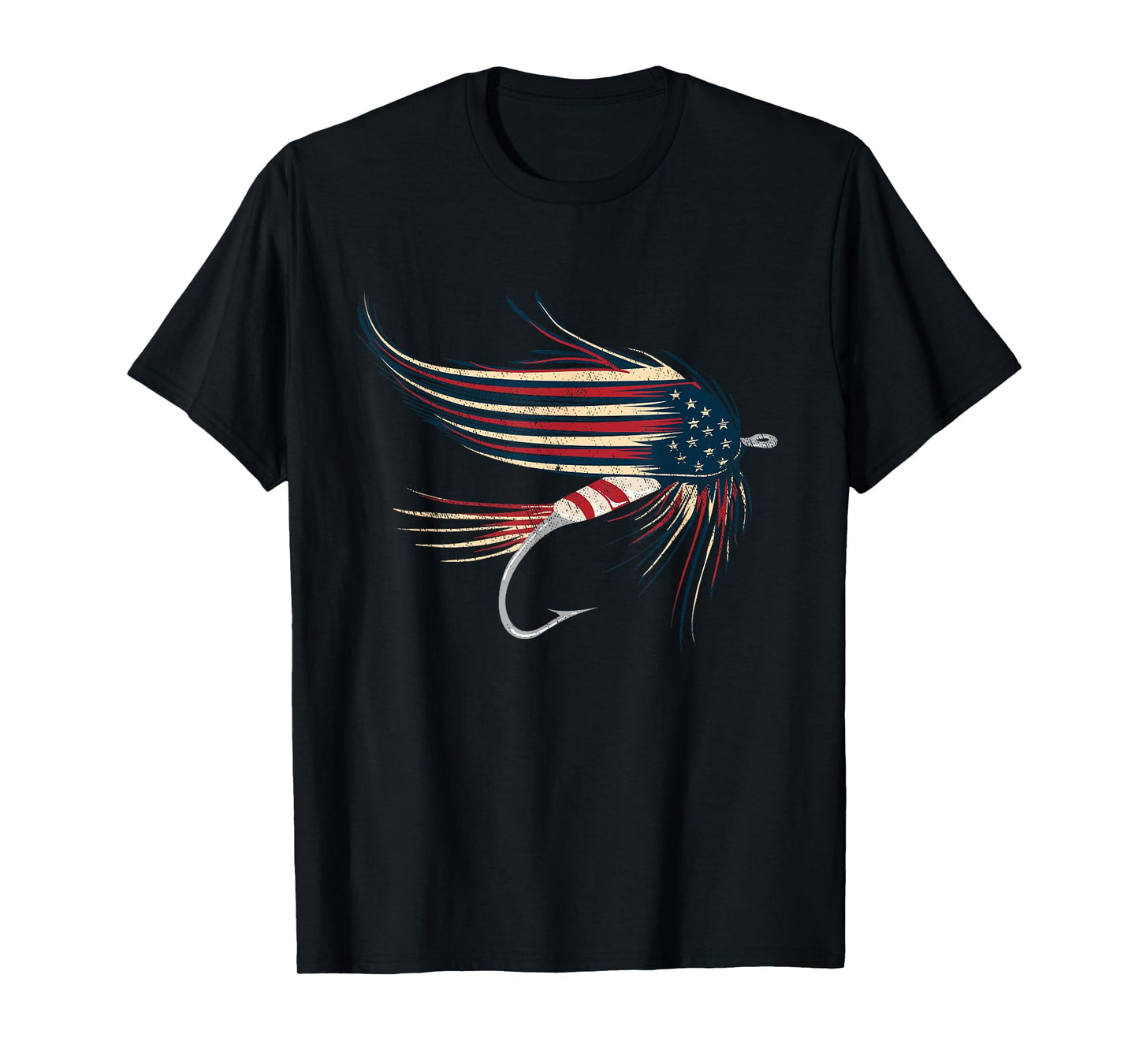 American Flag Salmon Fly T-Shirt T-Shirt for Women Kids Men