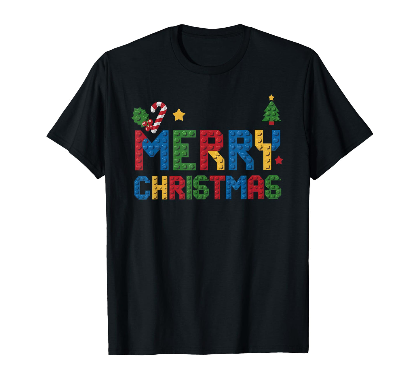 Merry Christmas Master Builder Kids Building Blocks Bricks T-Shirt