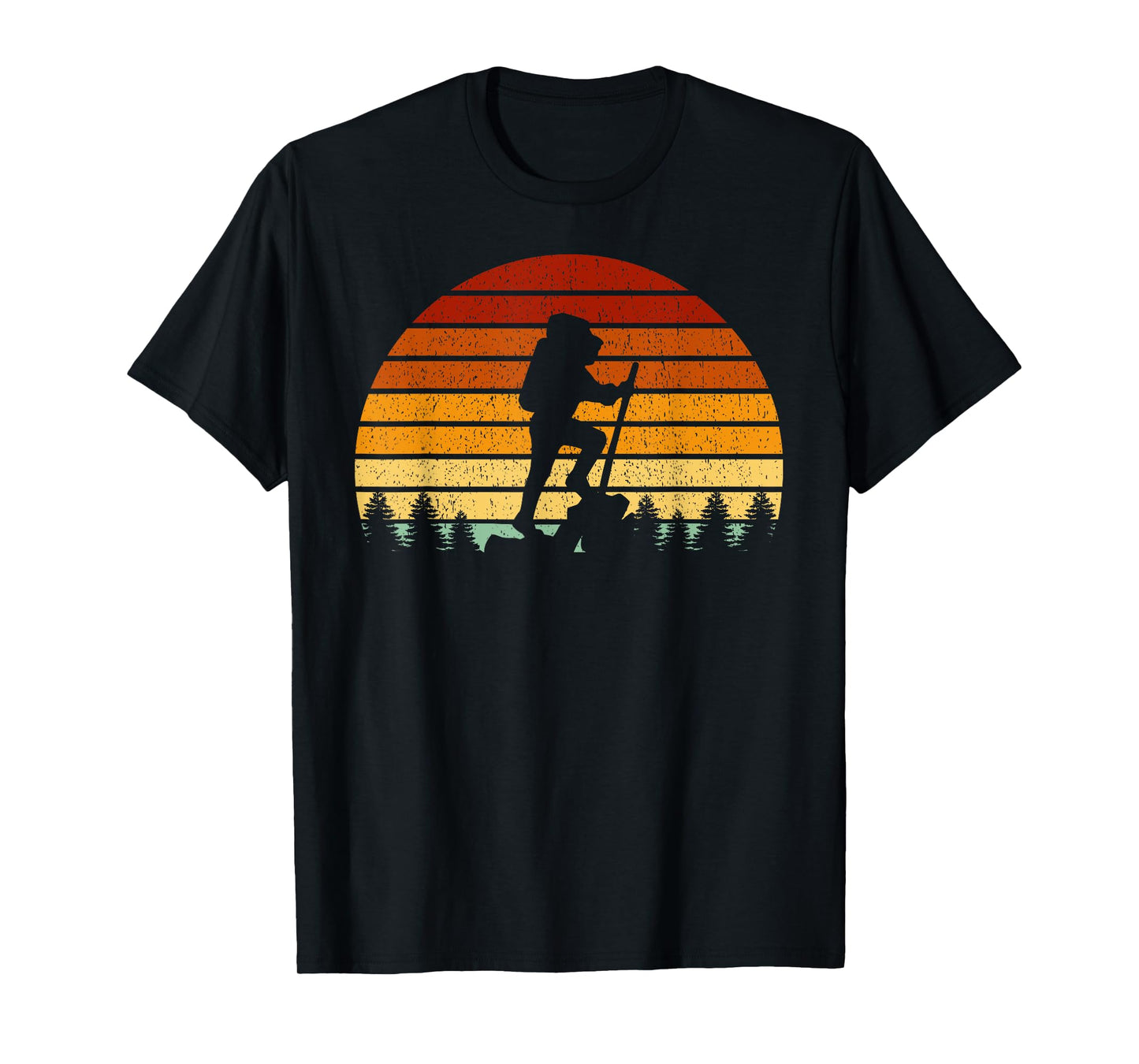Vintage Sunset Hiking Gift For Hikers and Mountaineers T-Shirt