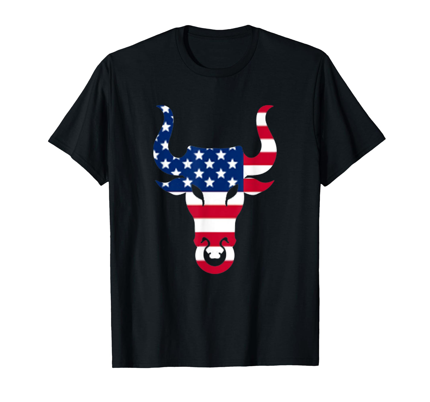 Brahma Bull Head American Flag Graphic USA Athletic Athlete T-Shirt