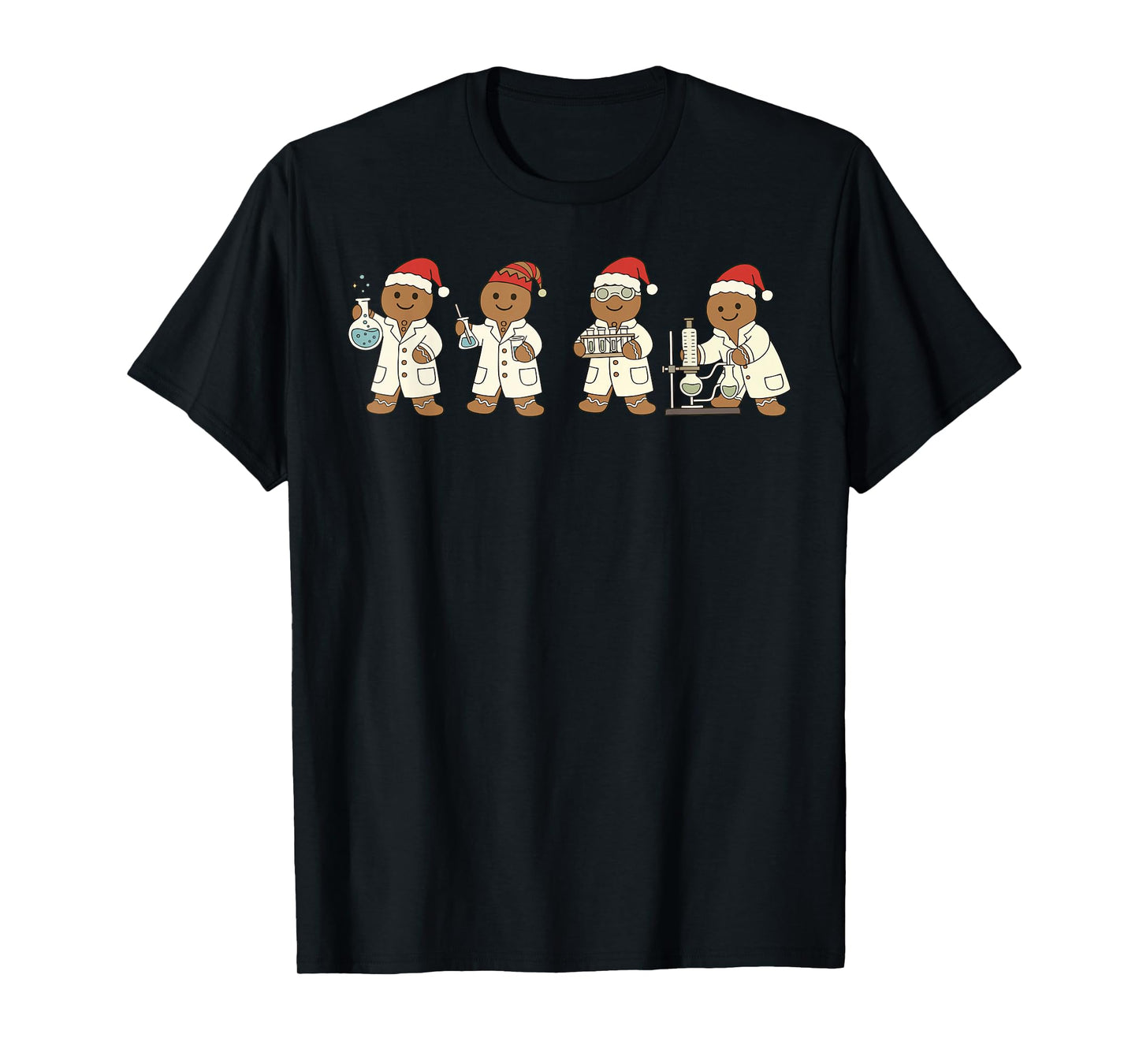 Christmas Science Teacher Gingerbread Man Laboratory Teacher T-Shirt