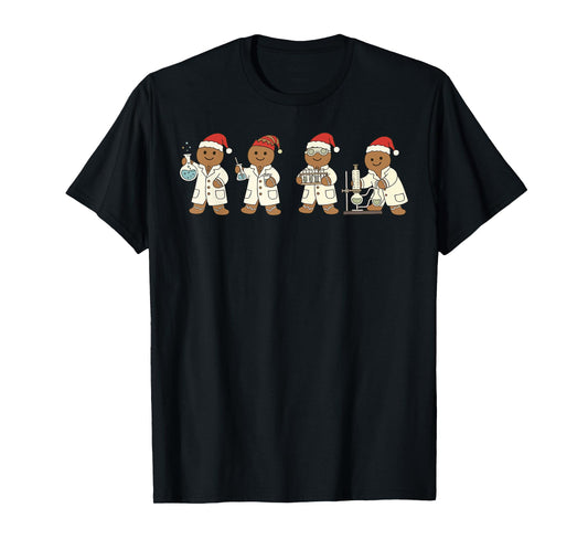 Christmas Science Teacher Gingerbread Man Laboratory Teacher T-Shirt