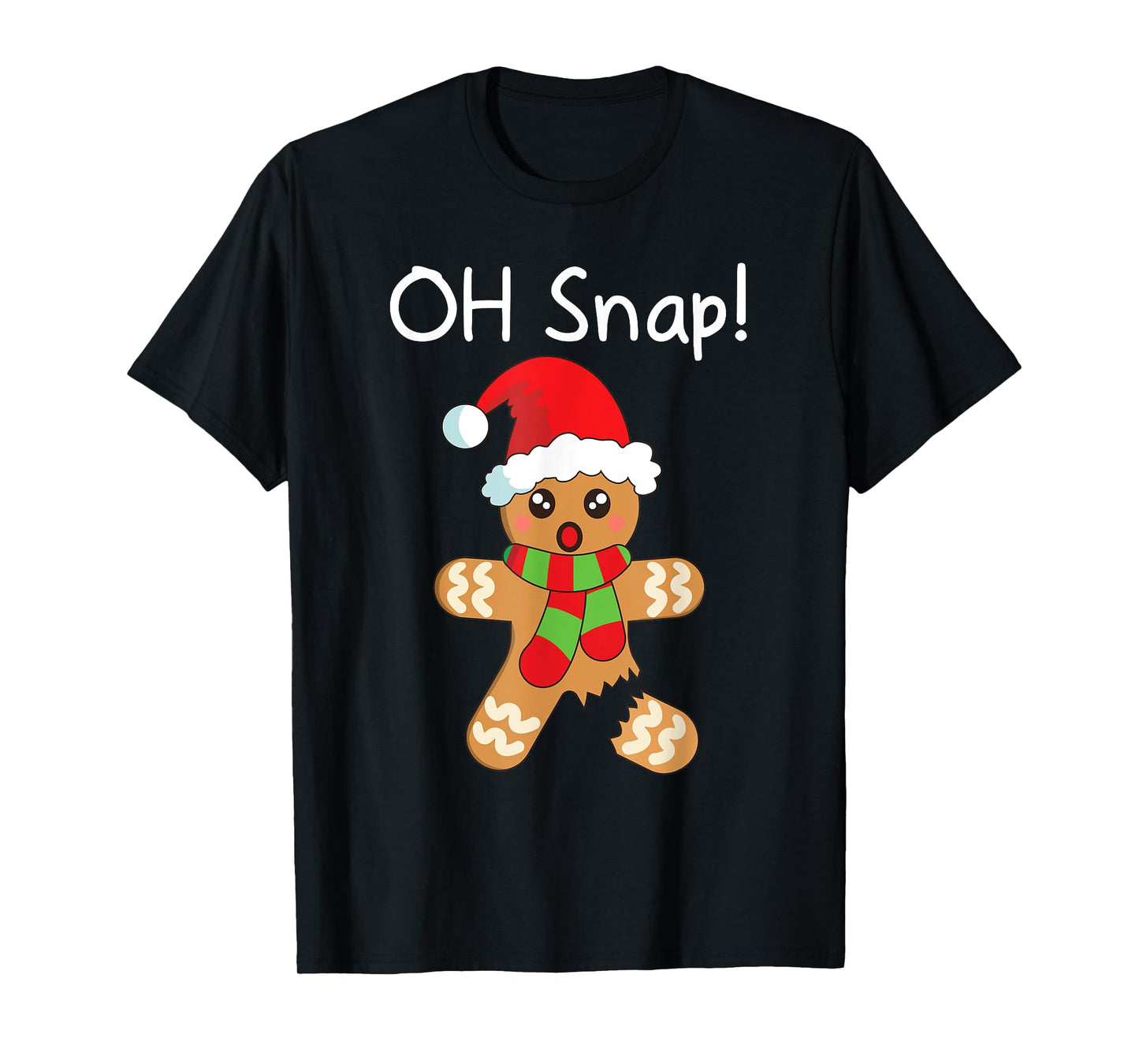 Christmas Shirt Boys Girls Funny Gingerbread Man Oh Snap T-Shirt