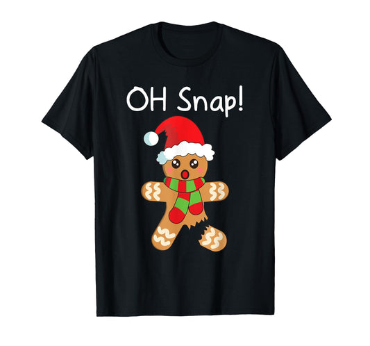Christmas Shirt Boys Girls Funny Gingerbread Man Oh Snap T-Shirt