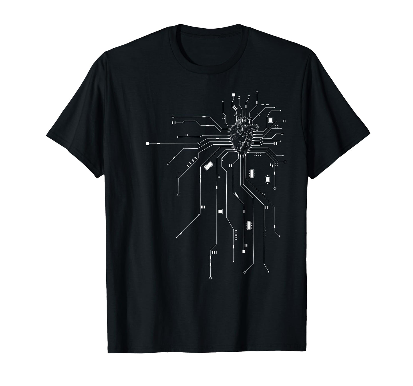 Anatomical Heart CPU Processor PCB Board Computer Programmer T-Shirt