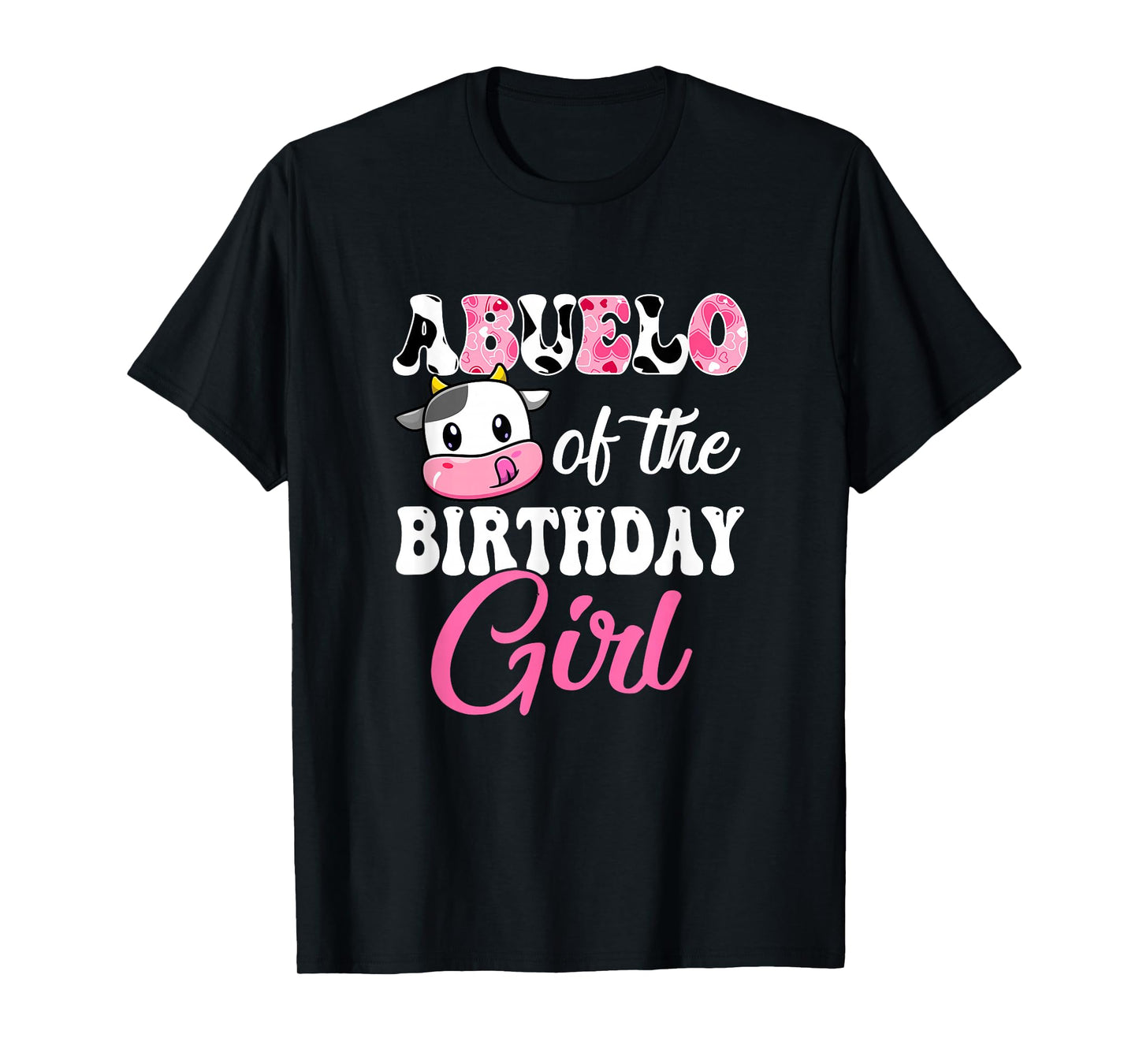 Abuelo Of The Birthday Girl Farm Cow 1St Birthday Girl T-Shirt