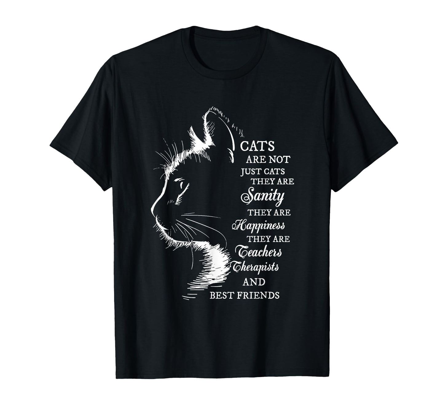 Cat Lover Feline Therapy Inspirational Cat Mom Pet Lover T-Shirt