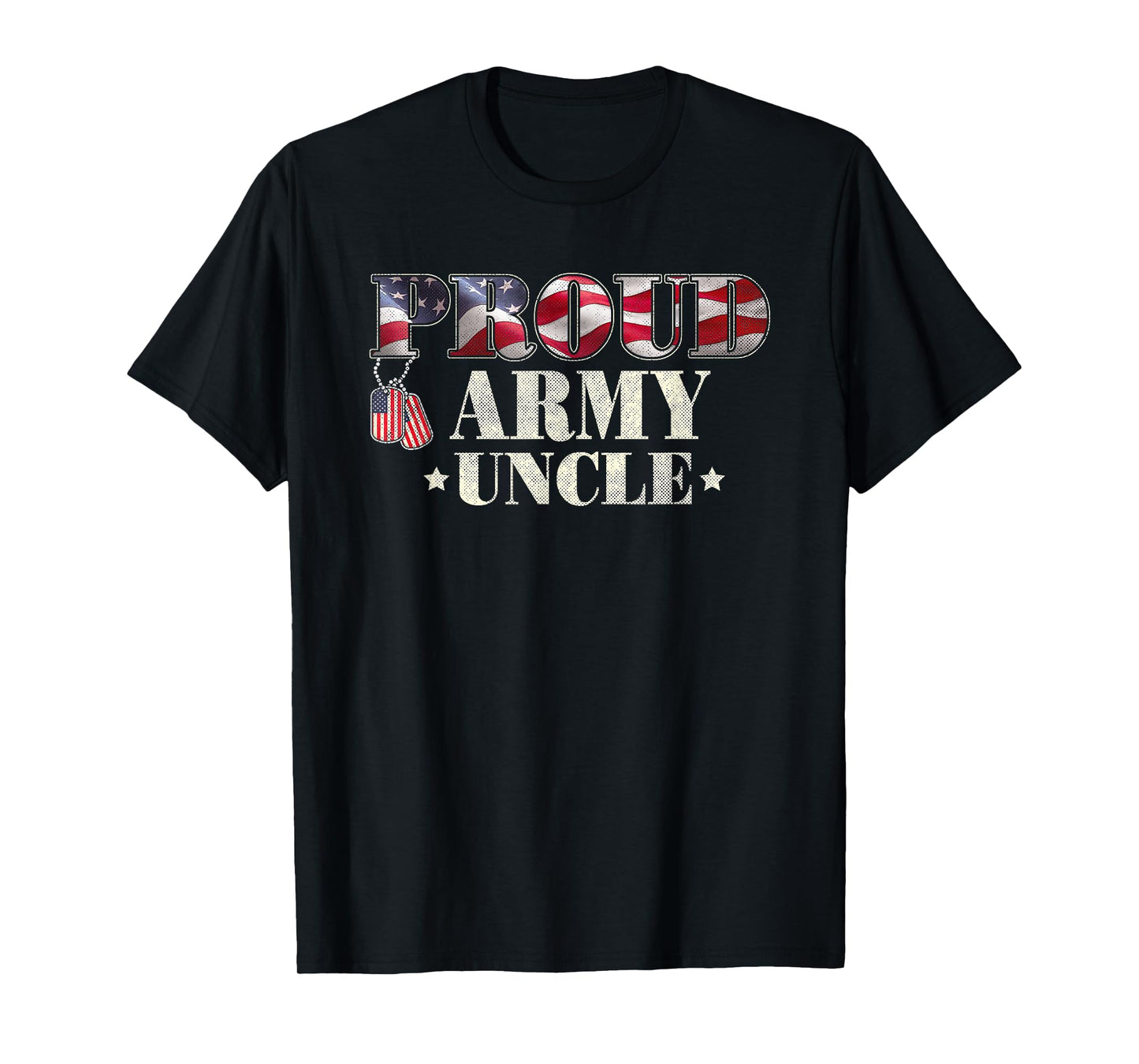 Proud US Army Uncle T shirt, USA Flag Veteran's Uncle Gift Women Men T-Shirt