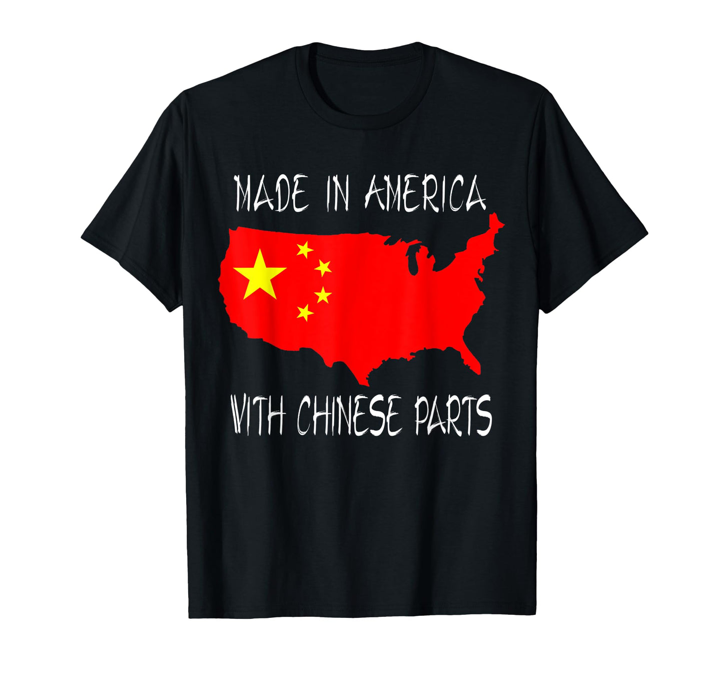 Made In America With Chinese Parts Flag Funny T-Shirt