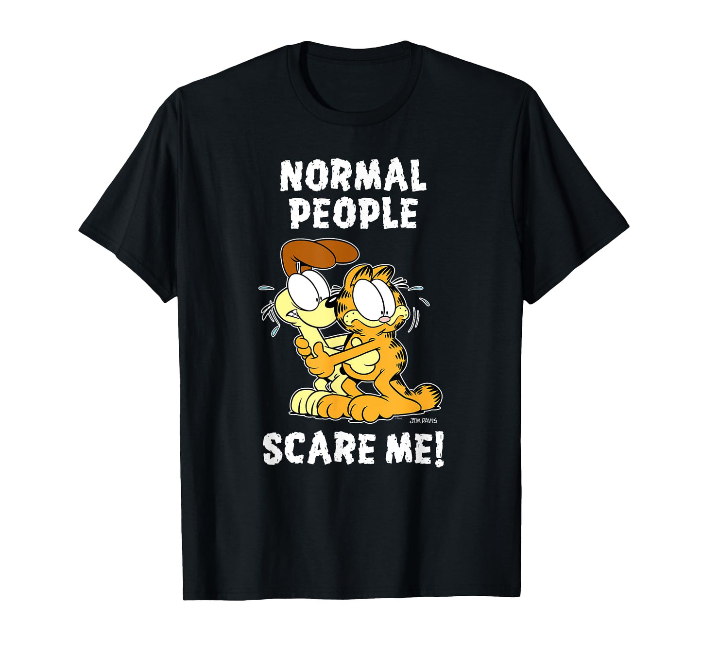 Garfield Normal People Scare Me Halloween Cartoon Cat T-Shirt
