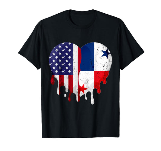 American Panamanian Hispanic Heritage Month Panama Heart T-Shirt