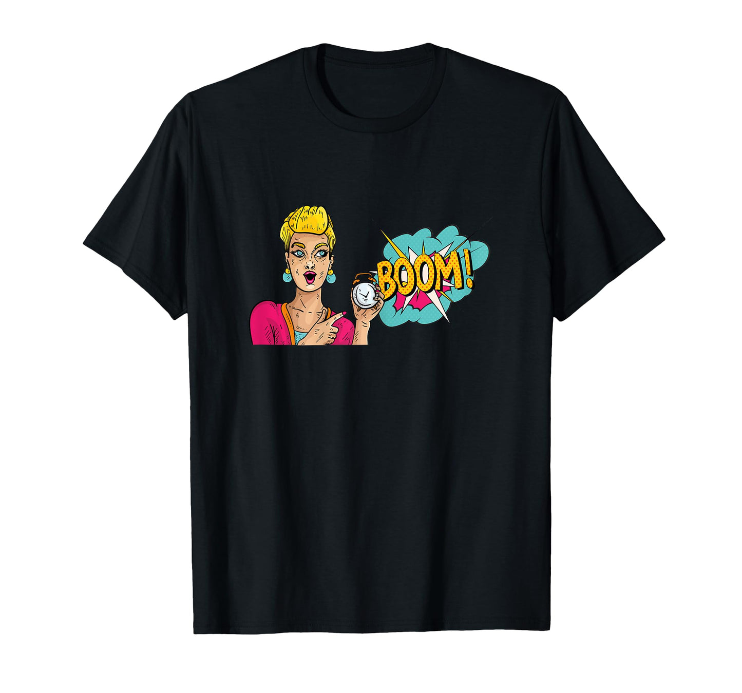 Comic Book Cartoon Women Boom Pop Art Print T-Shirt