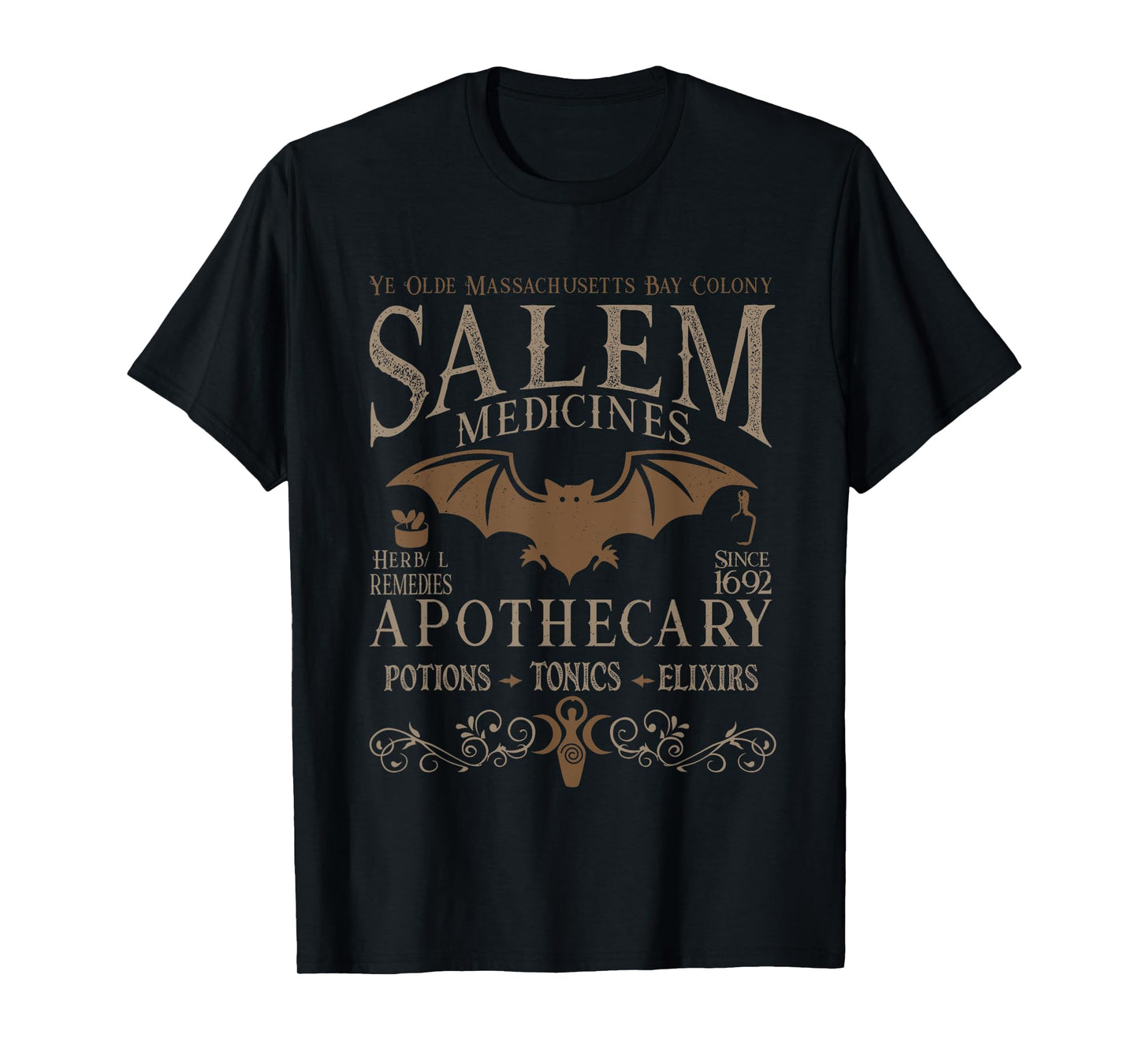 Retro Gothic Salem Witch Massachusetts Apothecary Halloween T-Shirt