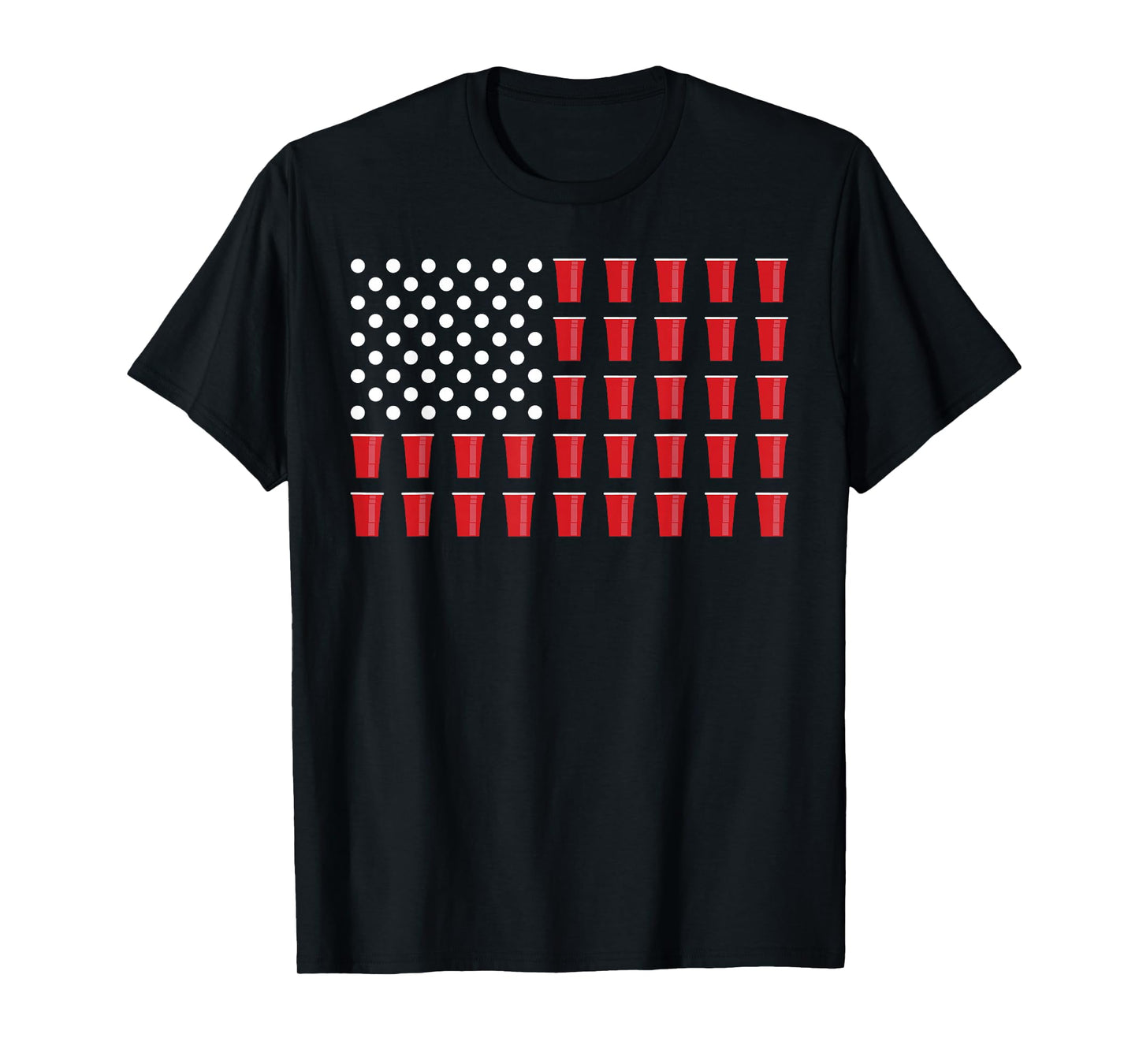 4th Of July Beer Pong American Flag College Party T-Shirt