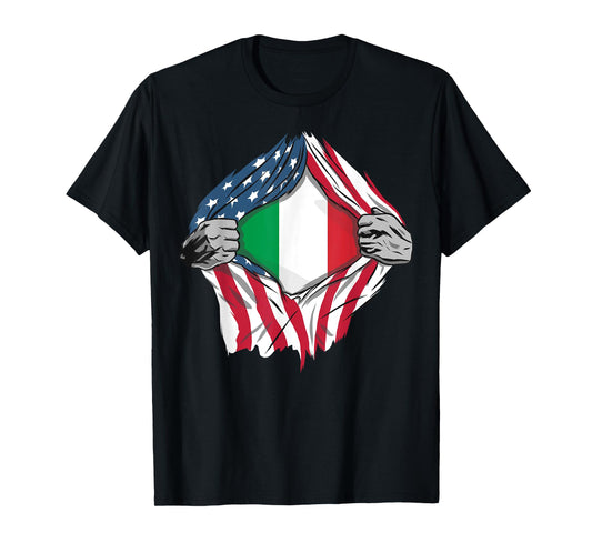 Italian American Blood Inside Me - Country Flags T-Shirt
