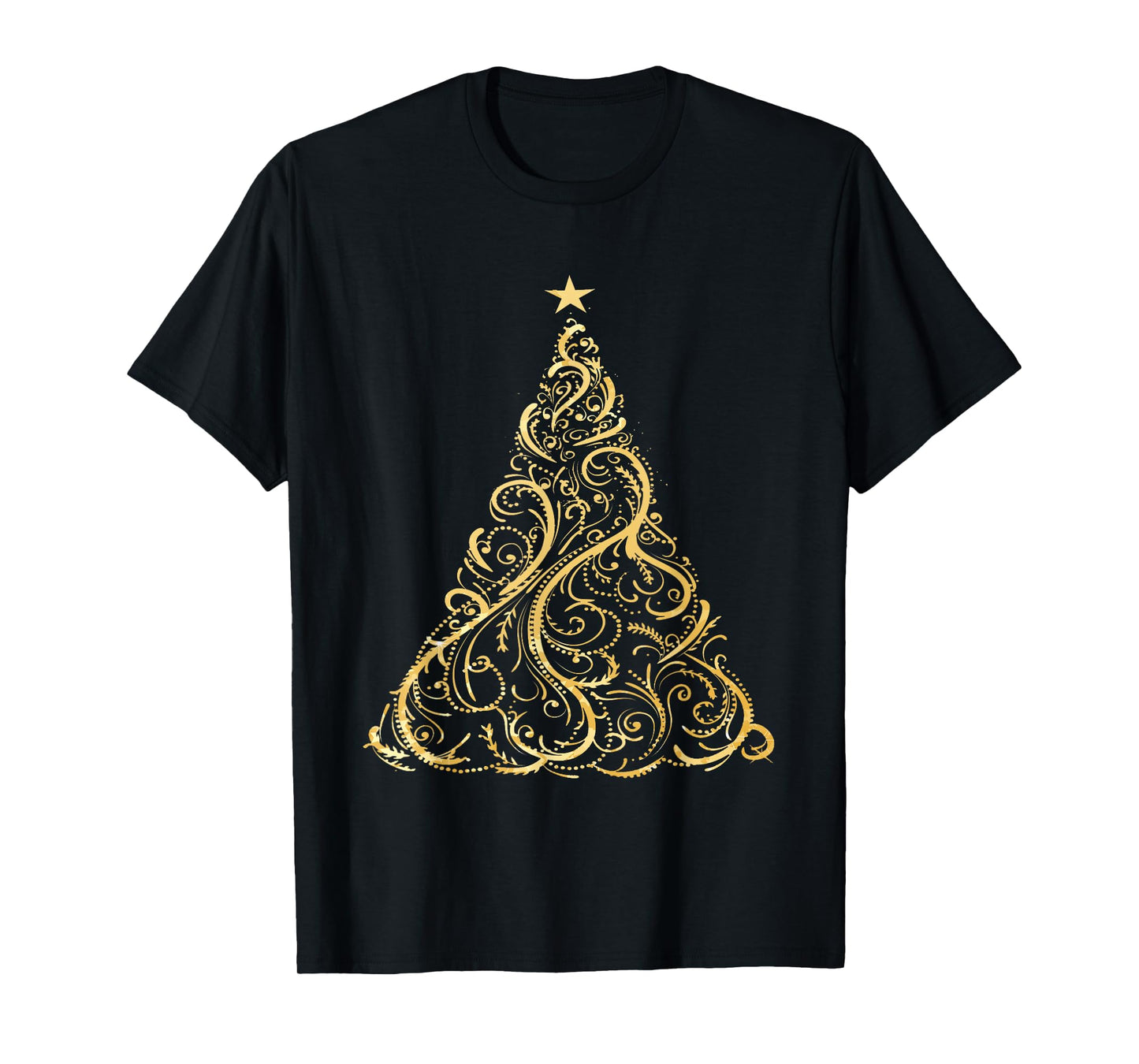 Christmas Tree Gold Deocrative Holiday Fashion T Shirt