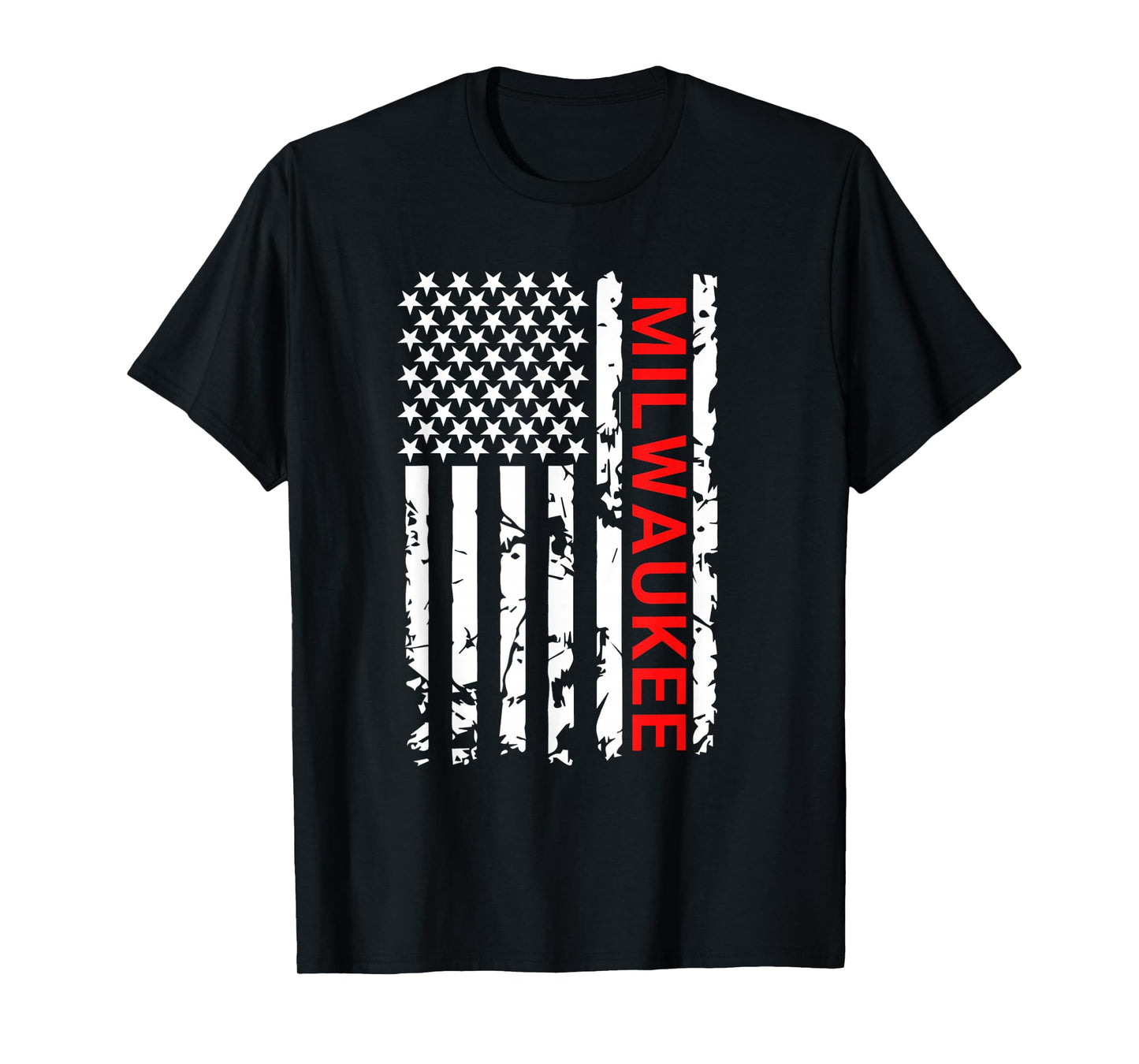 Milwaukee USA Black And White Flag T-Shirt