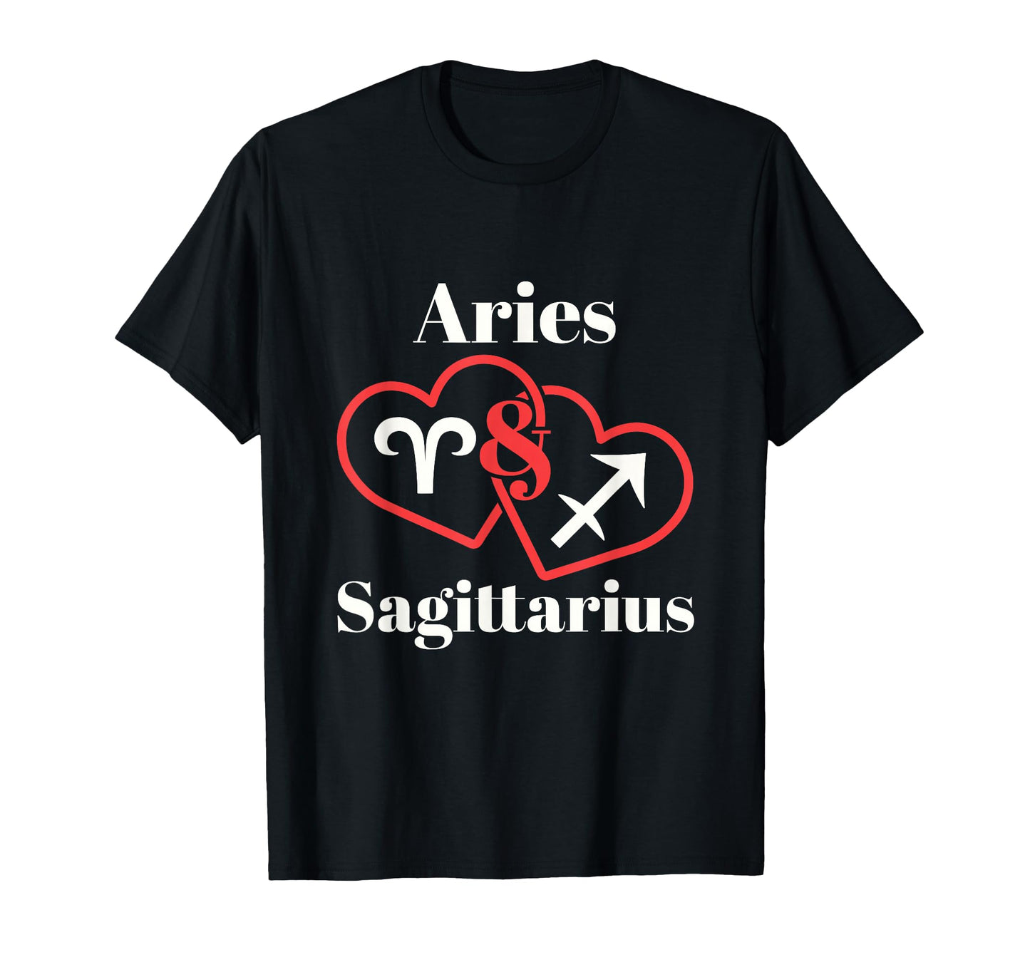 Aries Sagittarius Zodiac Couples Astrology Heart Valentine T-Shirt