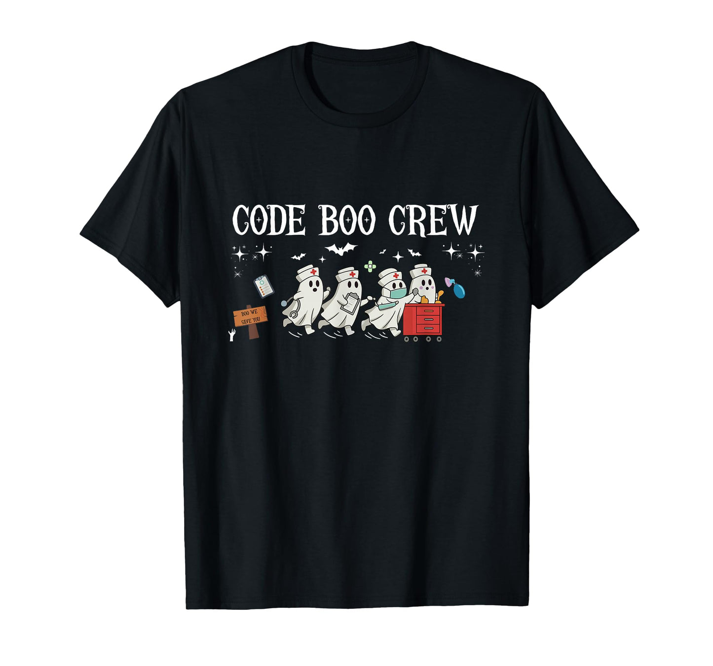 Code Boo Crew Halloween Ghost Nurse ER Nurse Spooky Season T-Shirt