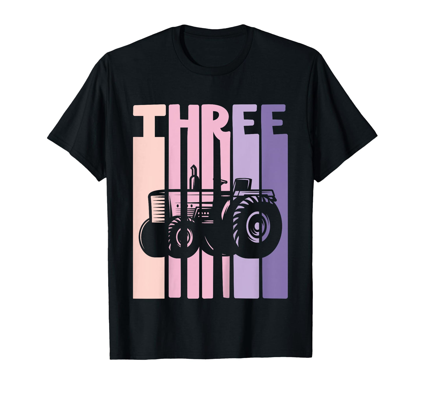 3rd Birthday Retro Farm Tractor Theme Farmer Girl 3 years T-Shirt