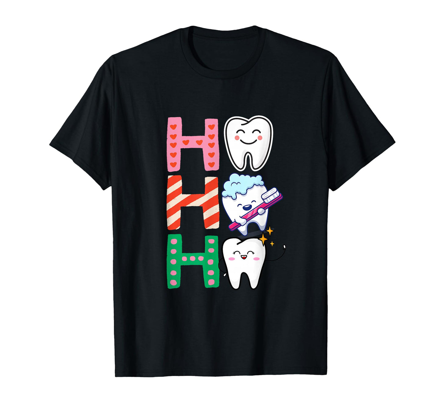 Funny Tooth Christmas Dentist Xmas Dental Assistant Ho Ho Ho T-Shirt