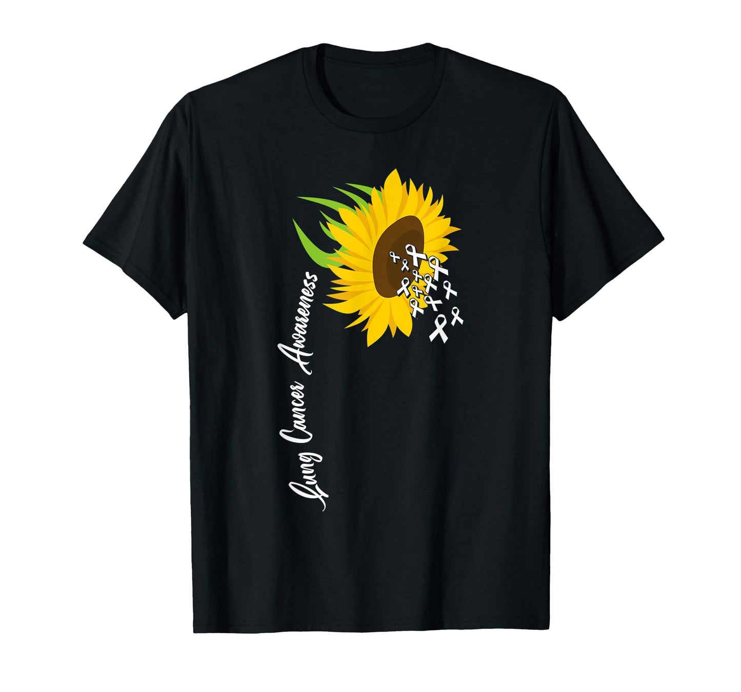 Awesome White Ribbon Support Lung Cancer Awareness T-Shirt