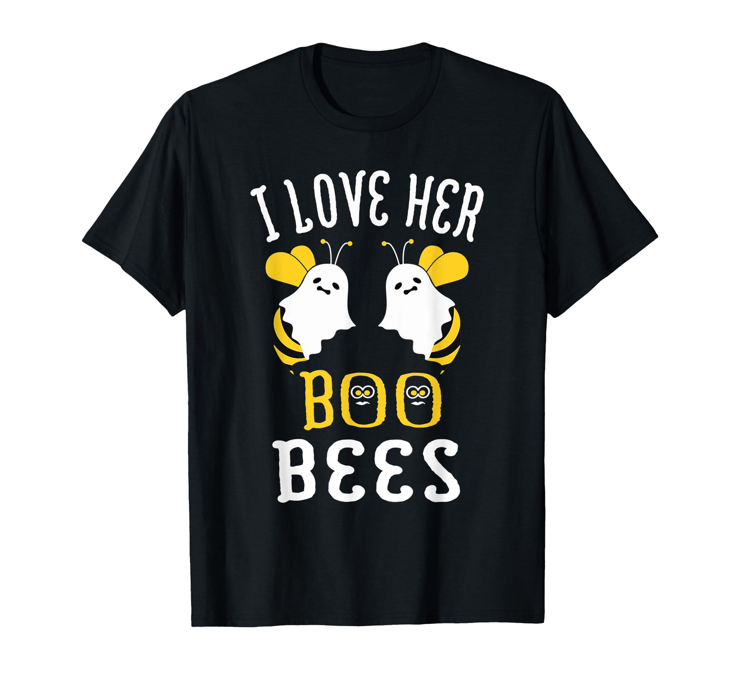 Boo Bees Halloween Couple I Love Her Matching Costume T-Shirt