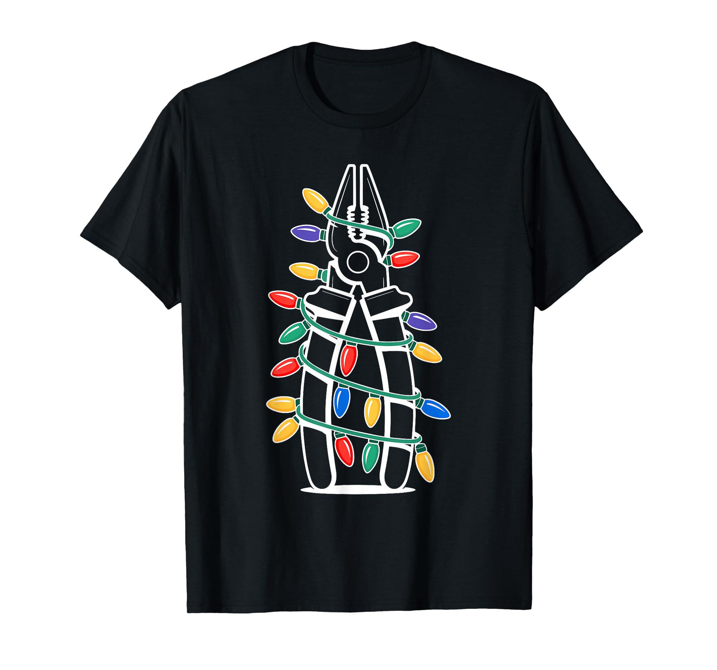 Christmas Lights Pliers Handyman Electrician Technician T-Shirt