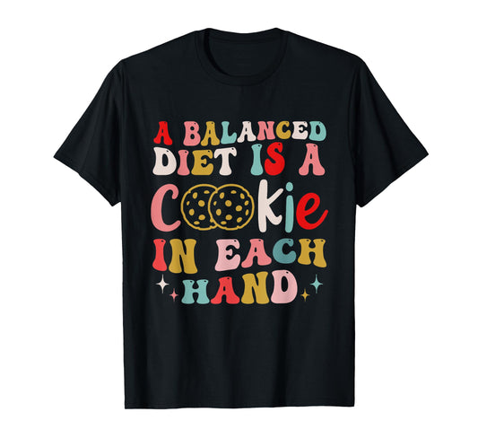 A Balanced Diet Is A Cookie In Each Hand Christmas T-Shirt