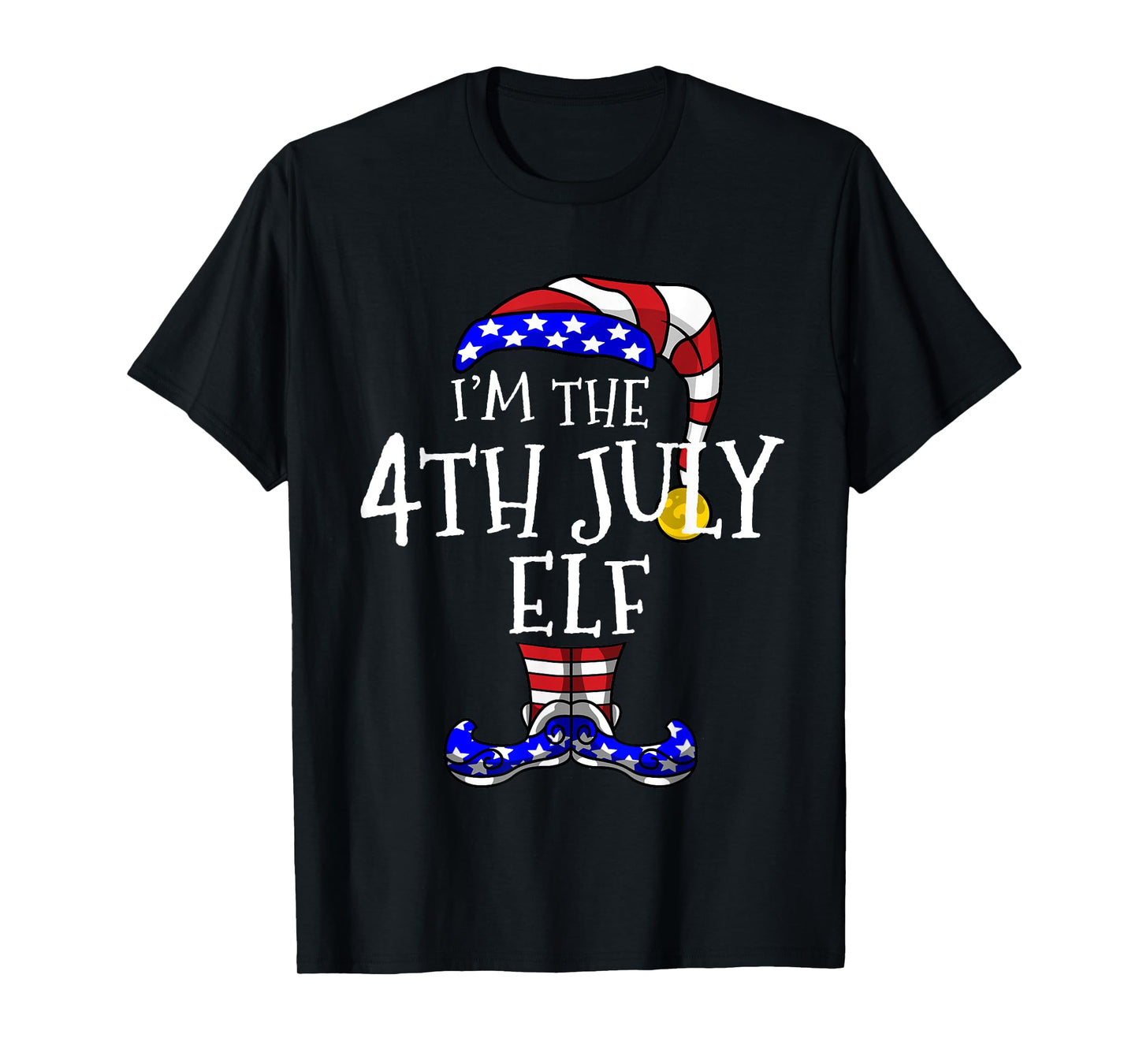 4th July Elf Patriotic Gnomes Christmas July Funny Cute T-Shirt