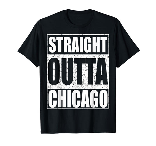 Straight Outta Chicago Shirt Men Women Kids Illinois State T-Shirt