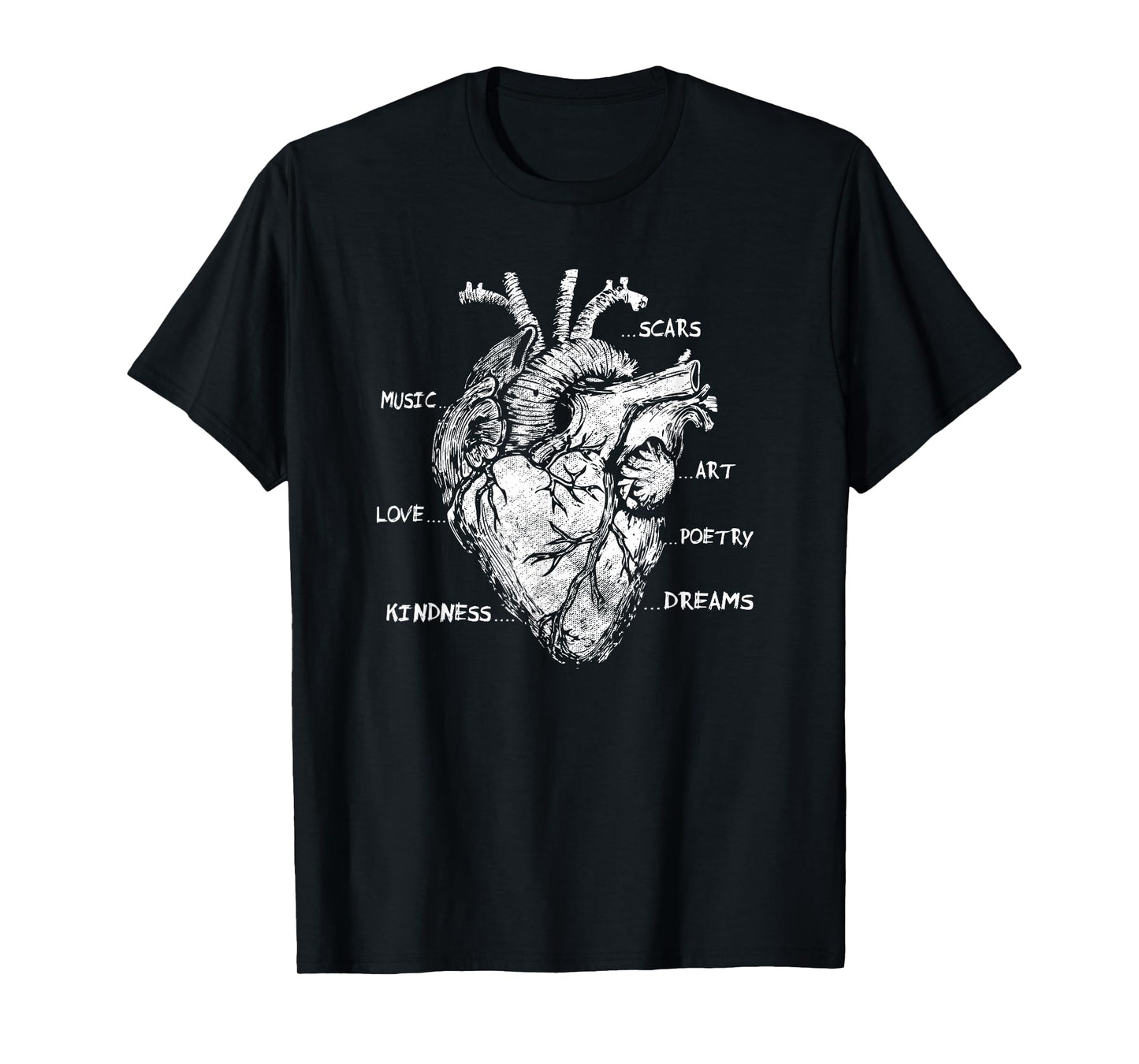 Artistic Heart Anatomical Graphic Kindness Human Anatomy Fun T-Shirt