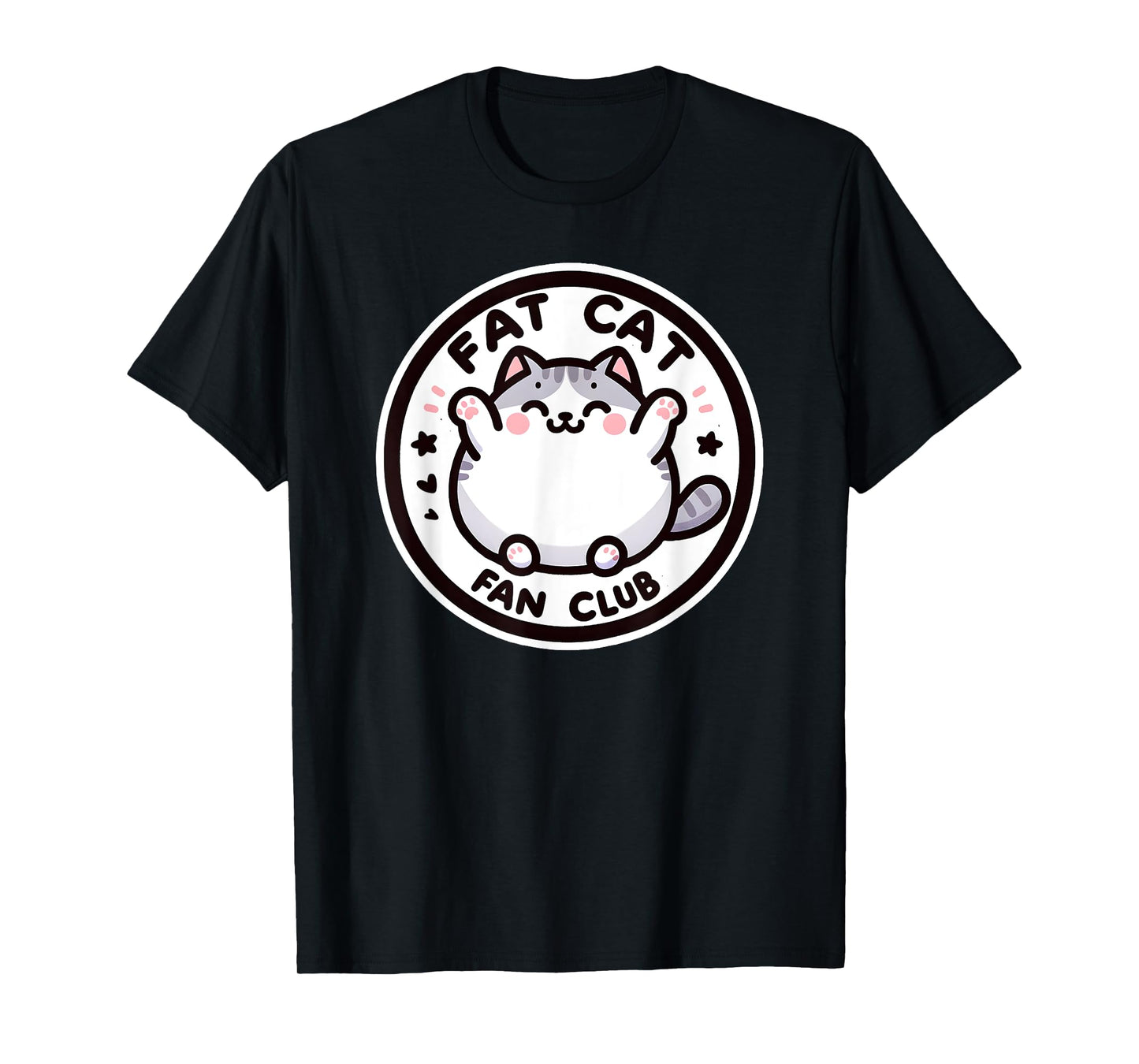 Fat Cat Fan Club Funny Feline Cat Lover Men Women Kids T-Shirt