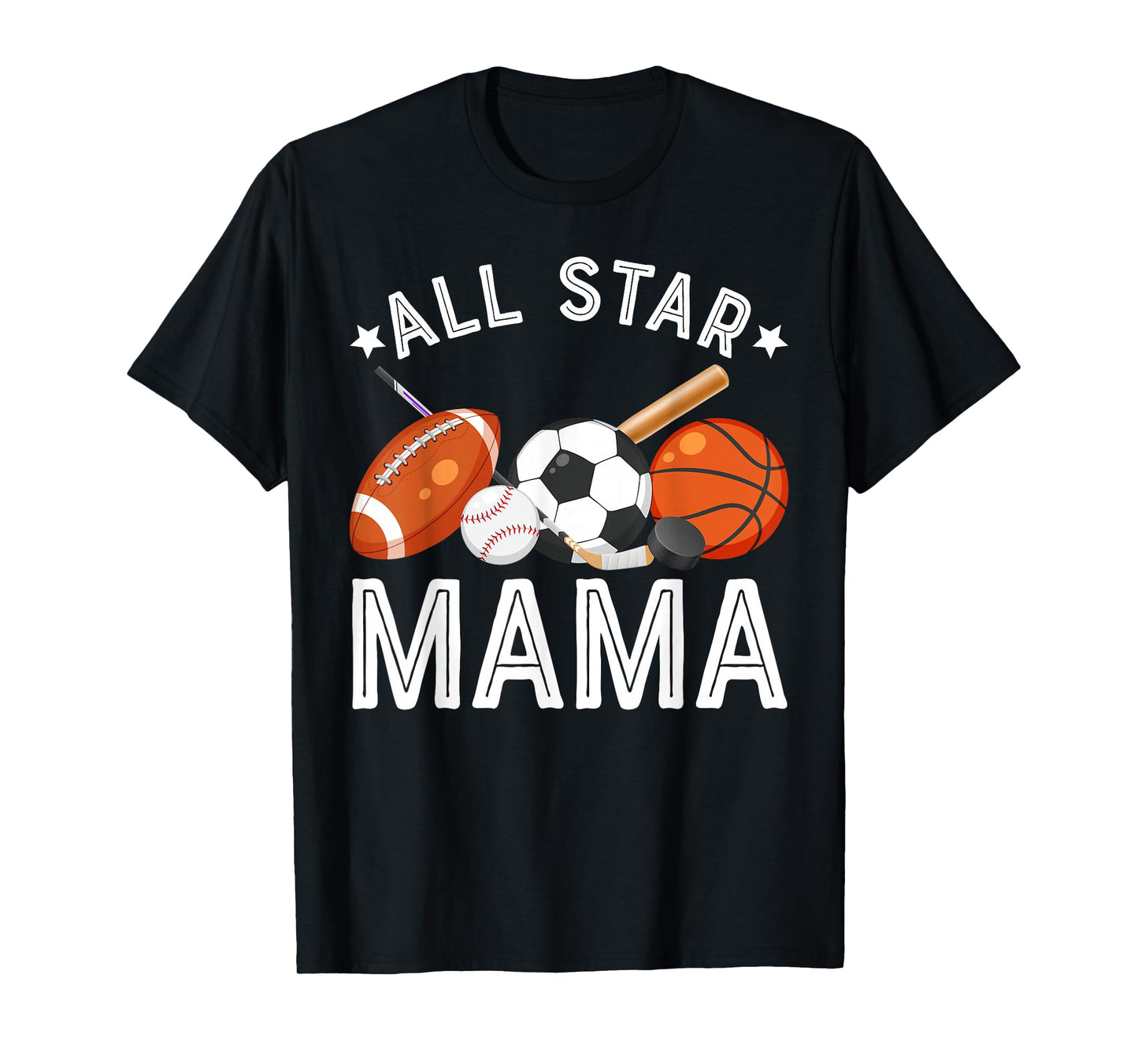 All Star Mama of The Birthday Boy Basketball Soccer Sport T-Shirt