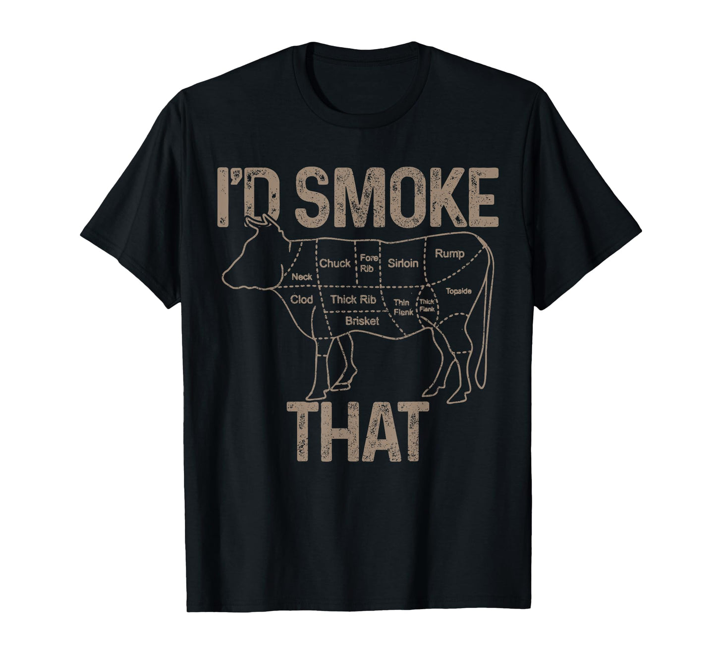 Chef Butcher Cook BBQ I'd Smoke That Cow Beef Funny Gift T-Shirt