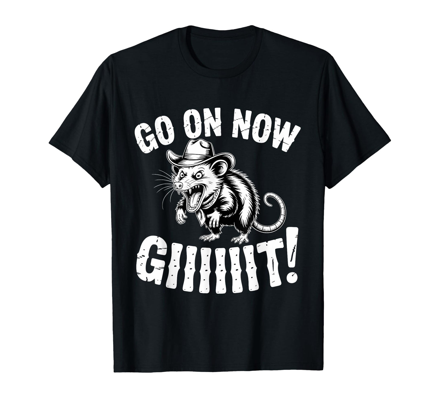 Cowboy Opossum Western Country Possum Go On Now Git T-Shirt