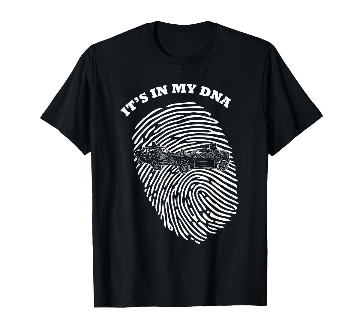 It's In My DNA Demolition Derby Racer Fingerprint Fans Retro T-Shirt