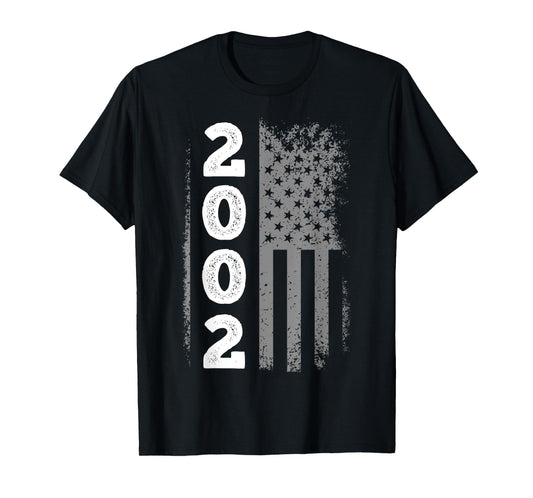2002 American Flag Patriotic Birthday Born in 2002 T-Shirt