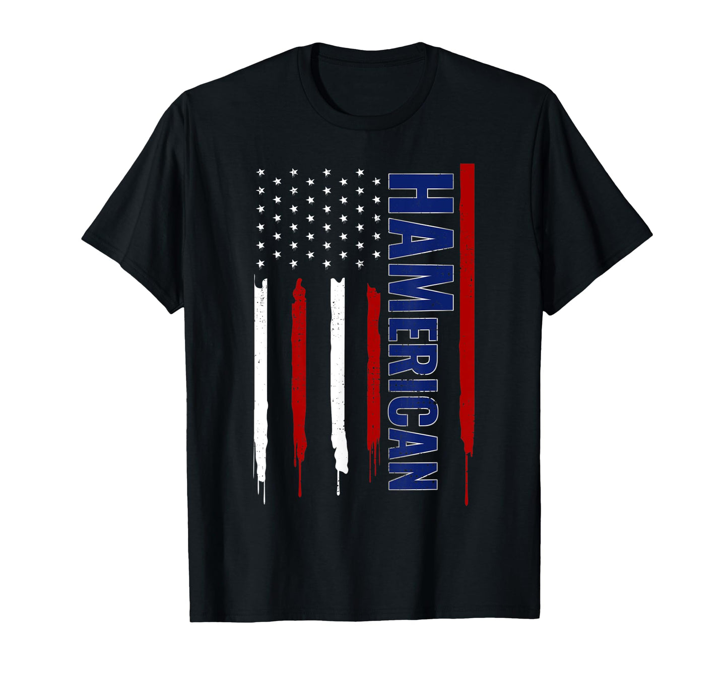 Funny Amateur Ham Radio Tee 4th July USA Flag Patriotic Nerd T-Shirt