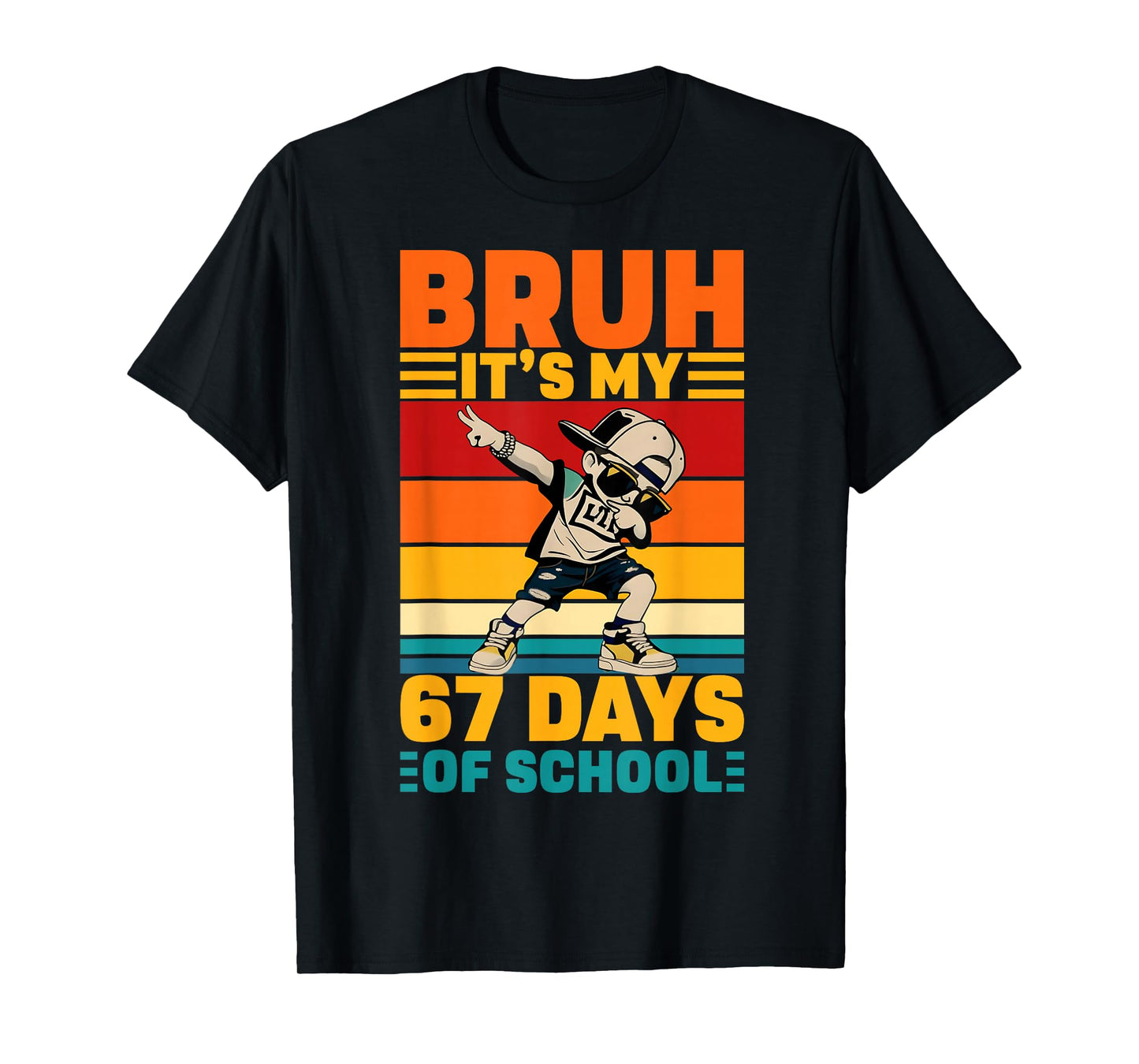 Bruh It's My 67 Days of School Dabbing Boy Funny Six Seven T-Shirt