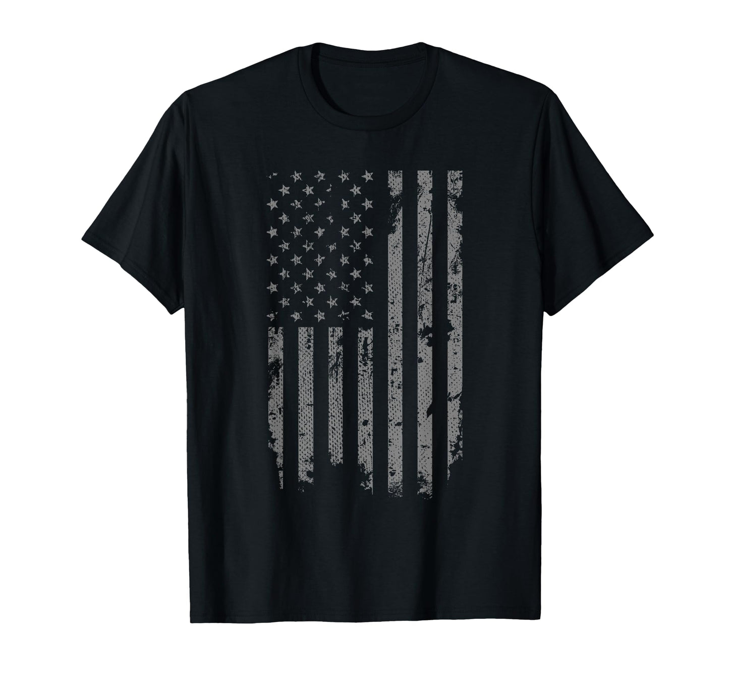 Threadrock Vintage Distressed American Flag T-Shirt - Unisex-Adults & Kids - Black - Small - Short Sleeve