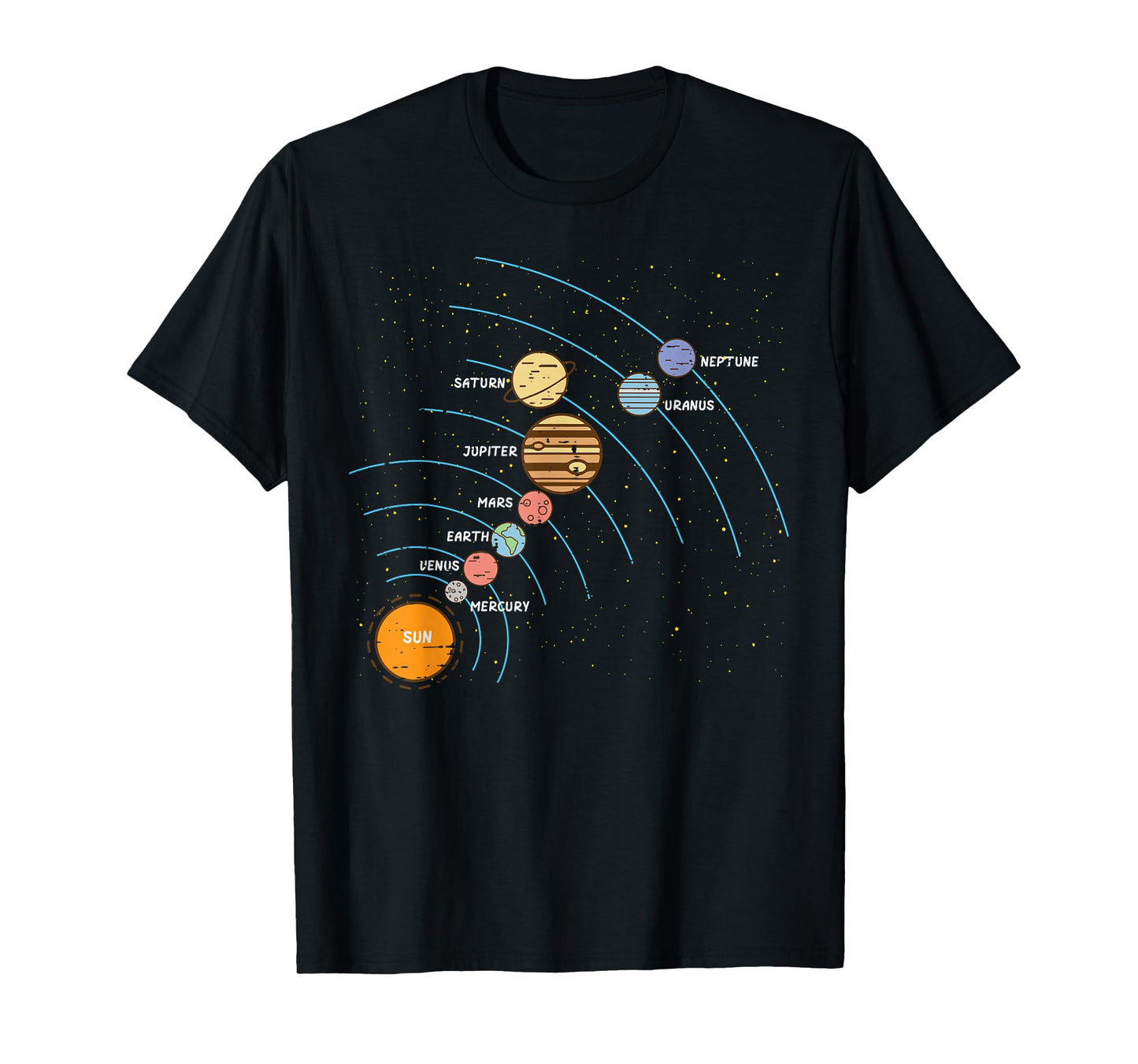 Planets Orbit Solar System Galaxy Science Women Kids Men T-Shirt