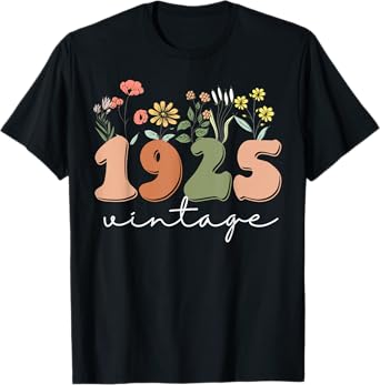 100 Years Old Vintage 1925 100th Birthday Wildflower Women T-Shirt
