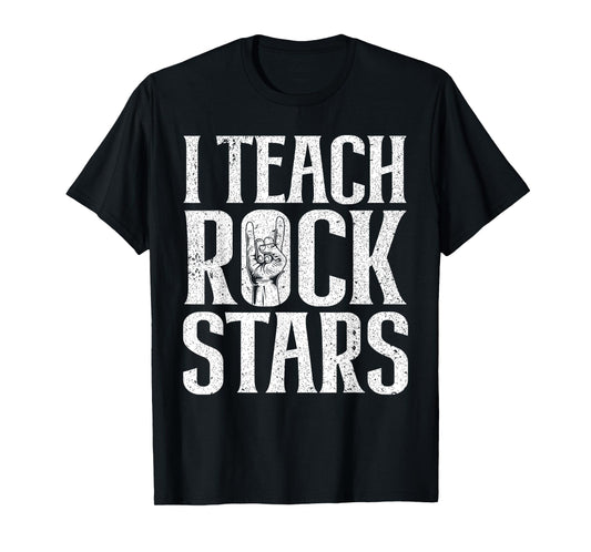 Funny Music Teacher Art For Men Women Rock And Roll Teaching T-Shirt