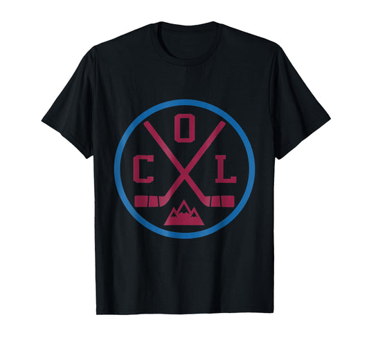 Colorado Hockey Emblem Vintage Retro COL Rocky Mountains T-Shirt